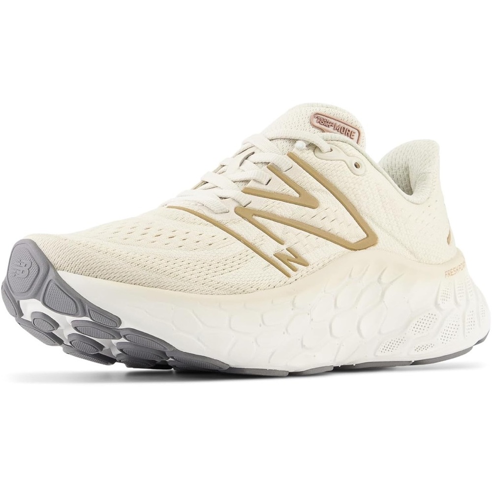 New Balance Women's 8.5 D Fresh Foam X More v4 Running Shoes in Beige/Gold